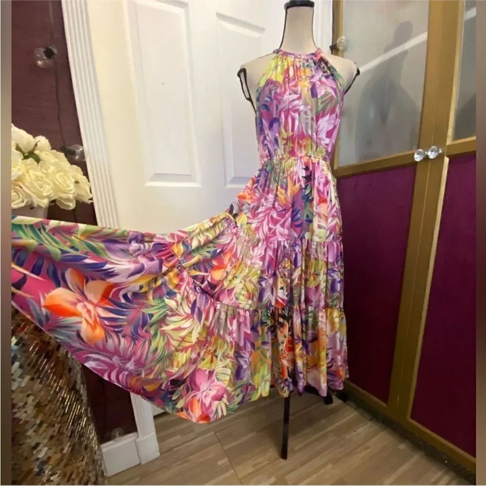 KOBI HALPERIN Floral Halter Dress, US4